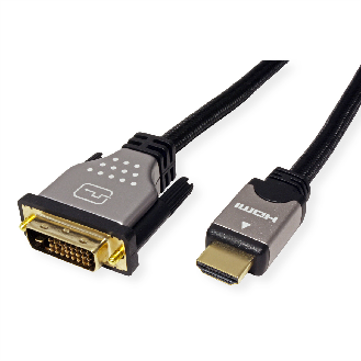 ROLINE Monitorkabel DVI (24+1) - HDMI, ST/ST, schwarz / silber, 1 m-Beschreibung lesen