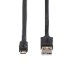 ROLINE Câble USB 2.0, USB A mâle - Micro USB B mâle, noir, 1 m