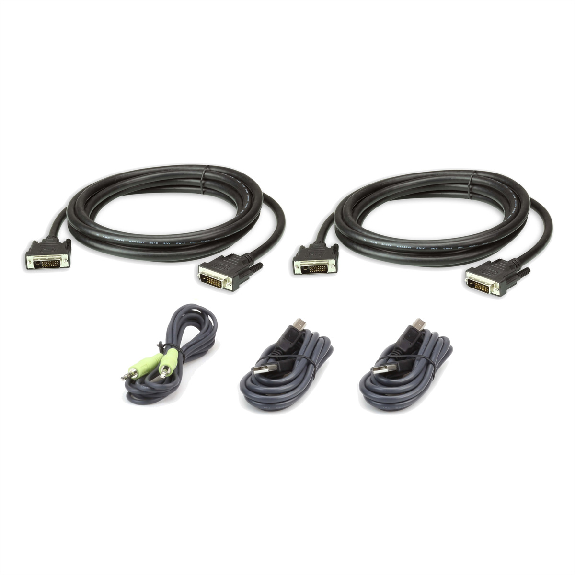 ATEN 2L-7D03UDX5 Kit de câbles KVM sécurisé deux affichages DVI-D Dual Link USB-Lire la description