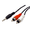 ROLINE Câble 3,5mm / 2x RCA M, 10m, 10m