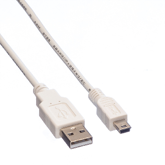 VALUE USB 2.0 Kabel, Typ A - 5-Pin Mini, weiß, 0,8 m-Beschreibung lesen