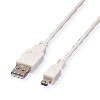 VALUE Câble USB 2.0, type A - mini 5-broches, blanc, 0,8 m