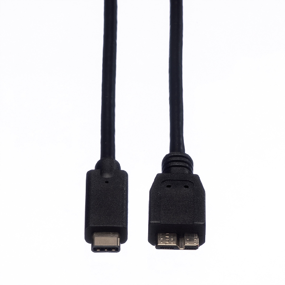 ROLINE Câble USB 3.2 Gen 1, C-Micro B, M/M, noir, 1 m-Lire la description