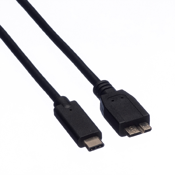 ROLINE Câble USB 3.2 Gen 1, C-Micro B, M/M, noir, 1 m-Lire la description