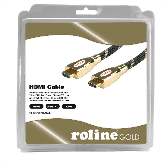 ROLINE GOLD HDMI Ultra HD Kabel mit Ethernet, ST/ST, Retail Blister, 1 m-Beschreibung lesen