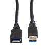 ROLINE Câble USB 3.2 Gen 1 Type A-A, M/F, noir, 0,8 m