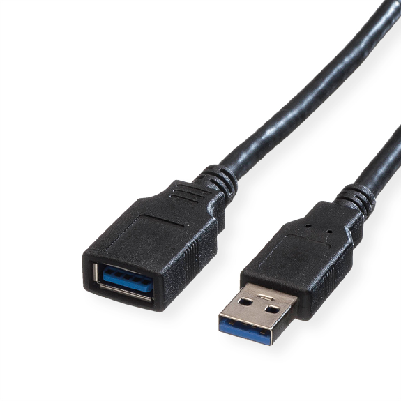 ROLINE Câble USB 3.2 Gen 1 Type A-A, M/F, noir, 0,8 m-Lire la description