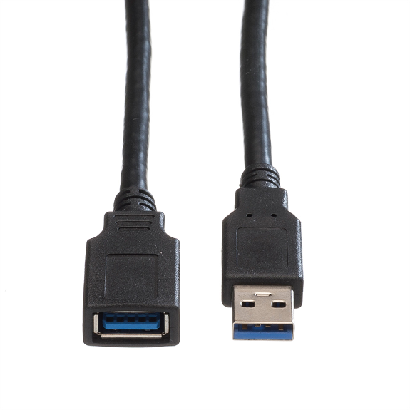 ROLINE Câble USB 3.2 Gen 1 Type A-A, M/F, noir, 0,8 m-Lire la description