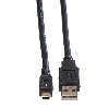 ROLINE Câble USB 2.0, type A - mini 5- broches, noir, 3 m