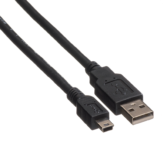 ROLINE Câble USB 2.0, type A - mini 5- broches, noir, 3 m-Lire la description