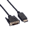 VALUE Câble DisplayPort DP M - DVI(24+1) M, LSOH, noir, 1 m