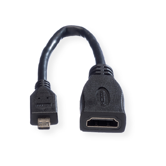 VALUE Câble HDMI High Speed avec Ethernet, HDMI F - Micro HDMI M, 0,15 m-Lire la description