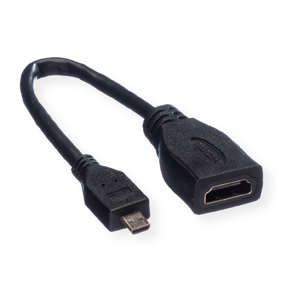 VALUE Câble HDMI High Speed avec Ethernet, HDMI F - Micro HDMI M, 0,15 m-Lire la description