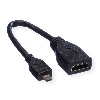 VALUE Câble HDMI High Speed avec Ethernet, HDMI F - Micro HDMI M, 0,15 m