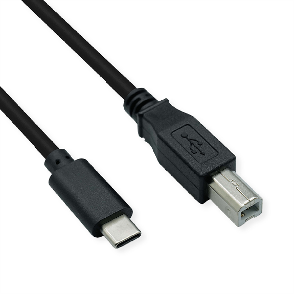 ROLINE Câble USB2.0 Type C - B, M/M, noir, 3 m-Lire la description