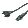 VALUE Cordon secteur bipolaire, noir, 3 m