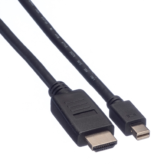 VALUE Mini DisplayPort Câble, Mini DP - HDTV, M/M, noir, 2 m-Lire la description