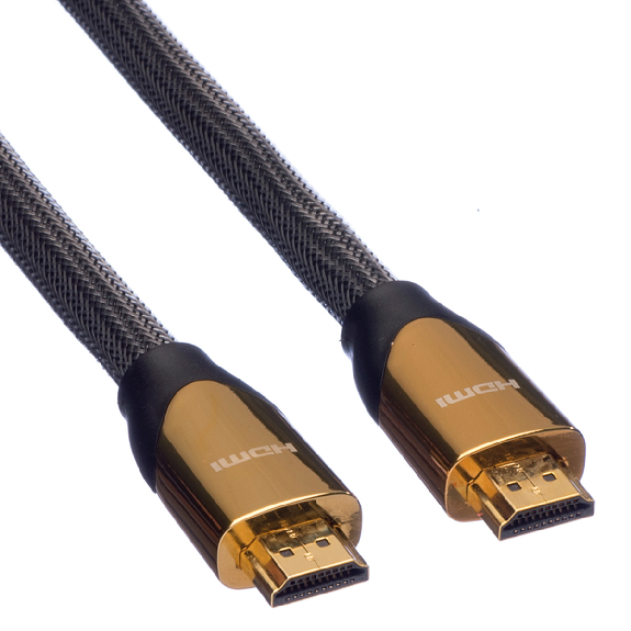 ROLINE PREMIUM Câble HDMI Ultra HD avec Ethernet, 4K, M/M, noir, 2 m-Lire la description