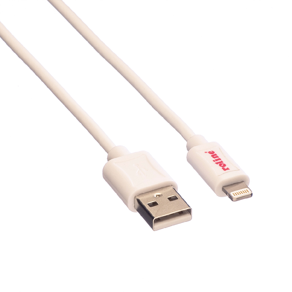 ROLINE Câble de charge et synchronisation pour appareils à connecteur Lightning, blanc, 1,8 m-Lire la description