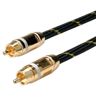 ROLINE GOLD Cinch-Verbindungskabel simplex ST/ST, weiss, Retail Blister, 5 m-Beschreibung lesen
