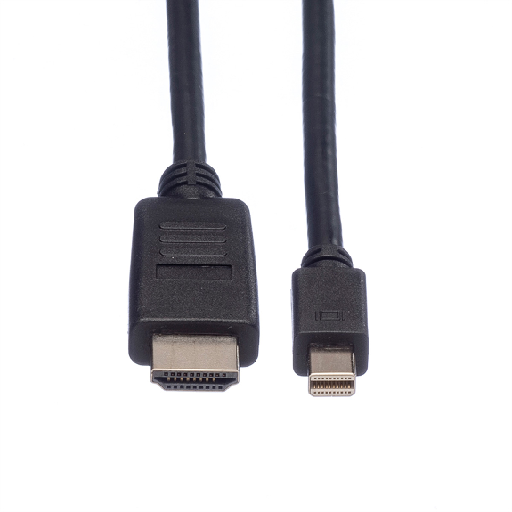 ROLINE Câble Mini DisplayPort, Mini DP - HDTV, M/M, noir, 2 m-Lire la description