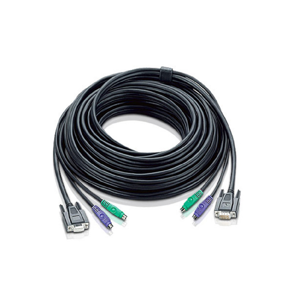 ATEN 2L-1010P/C Câble KVM standard PS/2, noir, 10 m ATEN 2L-1010P/C Câble KVM standard PS/2, noir, 10 m-Lire la description