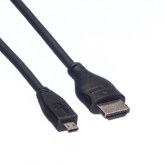 ROLINE HDMI High Speed Kabel mit Ethernet, HDMI ST - Micro HDMI ST, 2 m-Beschreibung lesen