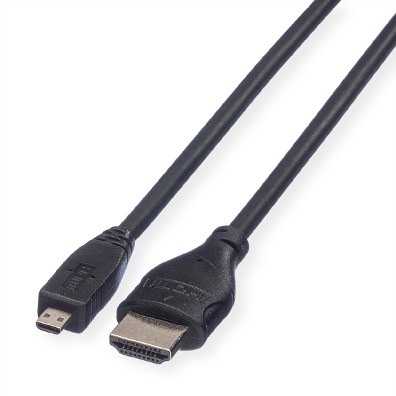 ROLINE Câble HDMI High Speed avec Ethernet, HDMI M - Micro HDMI M, 2 m ROLINE Câble HDMI High Speed avec Ethernet, HDMI M - Micro HDMI M, 2 m-Lire la description