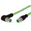 METZ CONNECT Verbindungsleitung M12 ST-M12 ST, 4-pol D-kodiert, gewinkelt-gerade, 5 m
