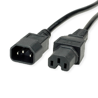 VALUE Netzkabel IEC320/C14 Stecker - C15 Buchse, H05RN-F, schwarz, 1 m-Beschreibung lesen