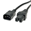 VALUE Câble IEC320/C14 M - C15 F, H05RN-F, noir, 1 m VALUE Câble IEC320/C14 M - C15 F, H05RN-F, noir, 1 m