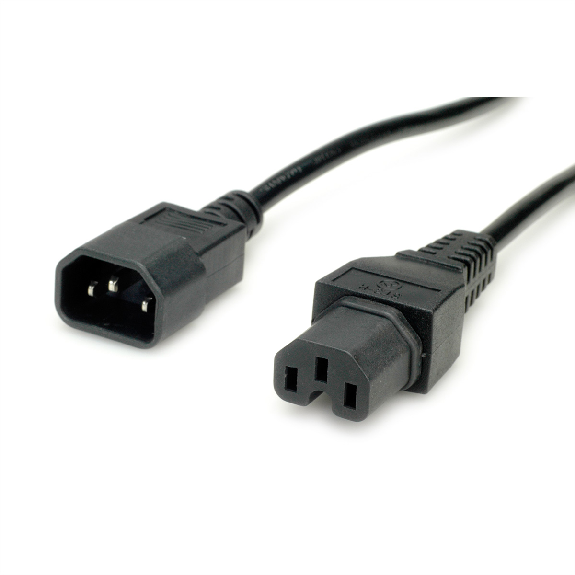 VALUE Câble IEC320/C14 M - C15 F, H05RN-F, noir, 1 m VALUE Câble IEC320/C14 M - C15 F, H05RN-F, noir, 1 m-Lire la description