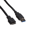 ROLINE USB 3.2 Gen 1 Kabel, A ST - Micro B ST, schwarz, 2 m