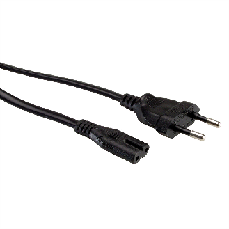 VALUE Netzkabel Euro-Flachstecker auf C7, 2polig, schwarz, 1 m-Beschreibung lesen