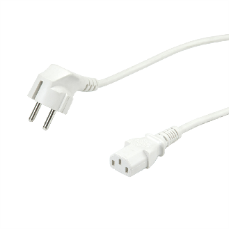 VALUE Netzkabel, gerade IEC-Buchse, weiß, 1,8 m-Beschreibung lesen