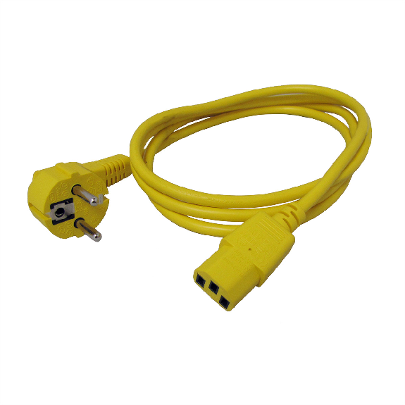 ROLINE Câble d'alimentation IEC droit, jaune, 1,8 m ROLINE Câble d'alimentation IEC droit, jaune, 1,8 m-Lire la description