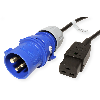 BACHMANN Kabel Stecker IEC60309-Blau - Kupplung C19, 3m 16A, schwarz, 3 m