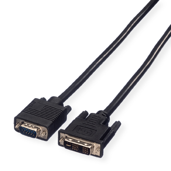 VALUE DVI-VGA Kabel, DVI (12+5) ST - VGA ST, 5 m-Beschreibung lesen
