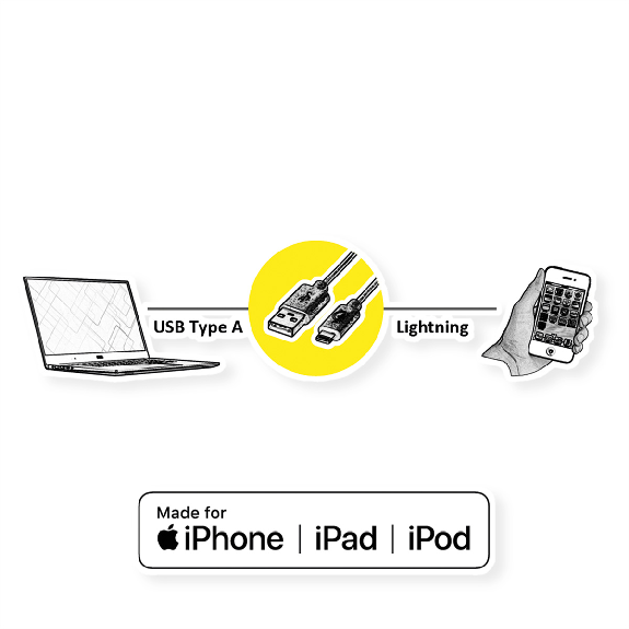 VALUE Câble de charge et synchronisation pour appareils à connecteur Lightning, 1,8 m-Lire la description