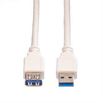VALUE USB 3.2 Gen 1 Kabel, Typ A-A, ST/BU, weiß, 1,8 m-Beschreibung lesen