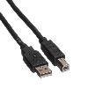 ROLINE GREEN USB 2.0 Kabel, Typ A-B, schwarz, 0,8 m