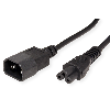 VALUE Netzkabel IEC320/C14 Stecker - C5 Buchse, schwarz, 1,8 m