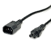 VALUE Netzkabel IEC320/C14 Stecker - C5 Buchse, schwarz, 1,8 m