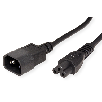 VALUE Netzkabel IEC320/C14 Stecker - C5 Buchse, schwarz, 1,8 m-Beschreibung lesen