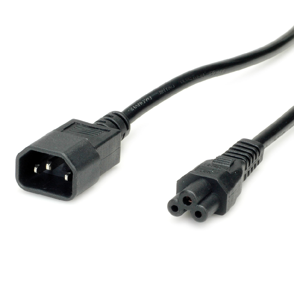 VALUE Netzkabel IEC320/C14 Stecker - C5 Buchse, schwarz, 1,8 m-Beschreibung lesen