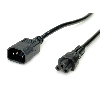 VALUE Netzkabel IEC320/C14 Stecker - C5 Buchse, schwarz, 1,8 m