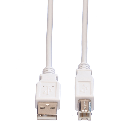 VALUE USB 2.0 Kabel, Typ A-B, weiß, 1,8 m-Beschreibung lesen