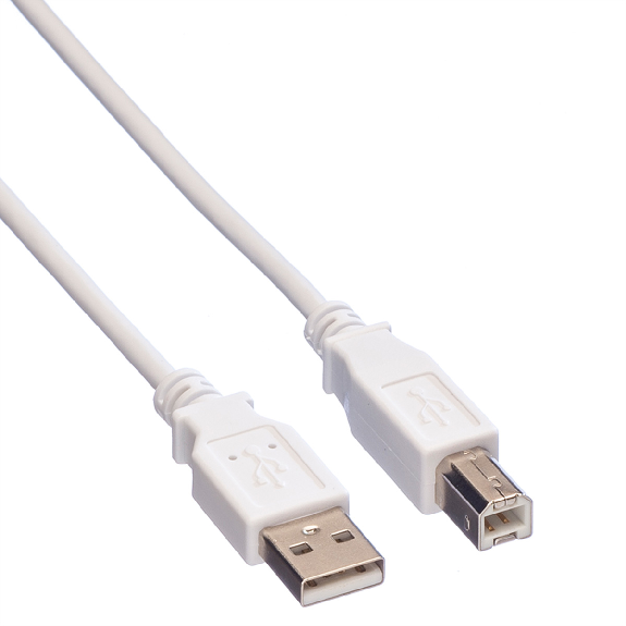 VALUE USB 2.0 Kabel, Typ A-B, weiß, 1,8 m-Beschreibung lesen