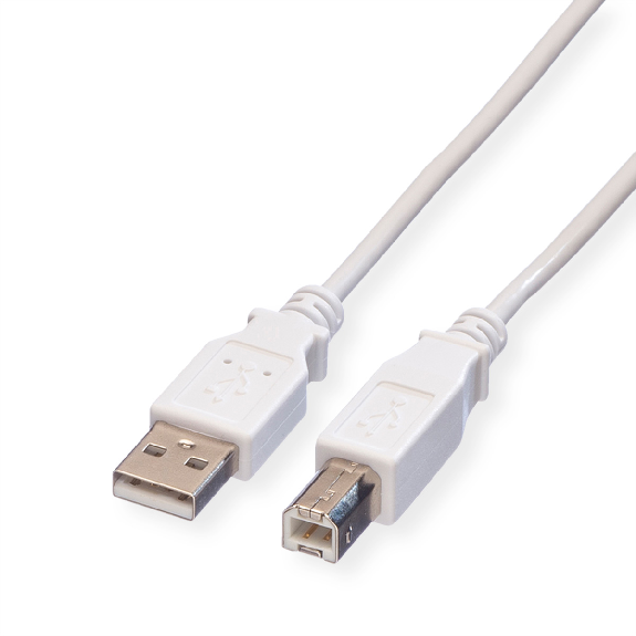 VALUE USB 2.0 Kabel, Typ A-B, weiß, 1,8 m-Beschreibung lesen