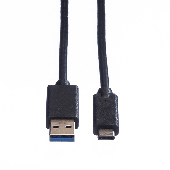 ROLINE USB 3.2 Gen 1 Kabel, A-C, ST/ST, schwarz, 0,5 m-Beschreibung lesen